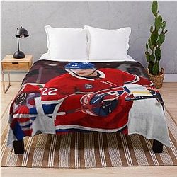 Cole Caufield Painting Throw Blanket