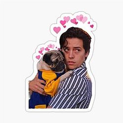 Shaelin Cole sprouse with pug tumblr sticker