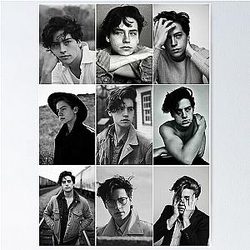 Cole Sprouse Black & White Poster