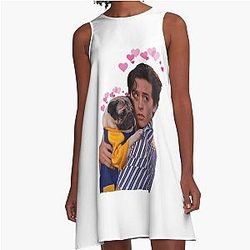 Shaelin Cole Sprouse with Pug Aesthetic A-Line Dress