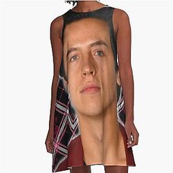Cole Sprouse Black Plaid A-Line Dress