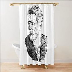 Poor Colin Farrell Black Portrait Shower Curtain