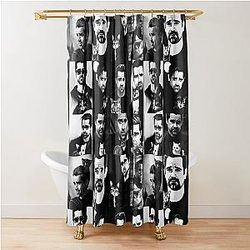 Colin Farrell and Cats Black White Shower Curtain
