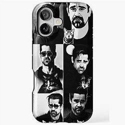 Colin Farrell and Cats in Black White iPhone Tough Case
