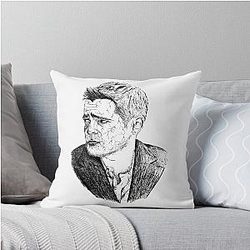 Po Colin Farrell Black Portrait Pillow