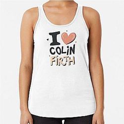 I Love Colin Firth Racer Back Tank Top