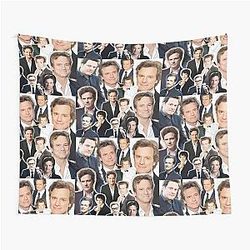 A collage celebrating Colin Firth – perfect for fans who love timeless charm, classic films and a touch of nostalgia Tapestry