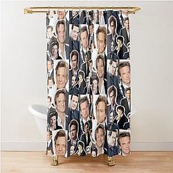 A stylish collage celebrating Colin Firth. Perfect for fans who love classic films and cinematic nostalgia Shower Curtain