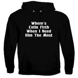 Where's Colin Firth When I Need Him Most Men's Soft Black Pullover Hoodie
