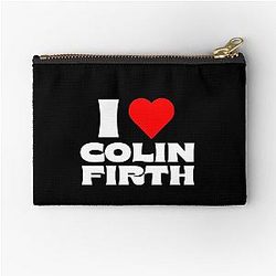 I Love Colin Firth White Fonts Zipper Pouch