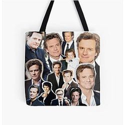 A Stylish Collage Celebrating Colin Firth Perfect for Fans Who Love Timeless Charm and a Touch of Cinematic Nostalgia All Over Print Tote Bag