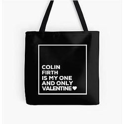 Colin Firth is my one and only Valentine all over print tote bag