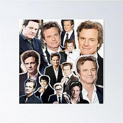 A stylish collage celebrating Colin Firth perfect for fans who love classic films and a touch of cinematic nostalgia Poster