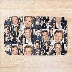 A Stylish Collage Celebrating Colin Firth Perfect for Fans Who Love Timeless Charm and a Touch of Cinematic Nostalgia Bath Mat