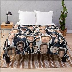 A Stylish Collage Celebrating Colin Firth, Perfect for Fans Who Love Timeless Charm, Classic Films and a Touch of Cinematic Nostalgia Throw Blanket