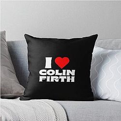 I Love Colin Firth White Throw Pillow