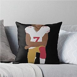 Kaepernick minimalist kneeling black rights throw pillow
