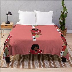 Colin Kaepernick Kneeling Pixel Art Throw Blanket