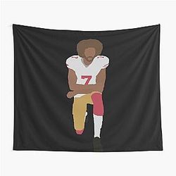 Colin Kaepernick Minimalist Kneeling Black Rights Equality Tapestry
