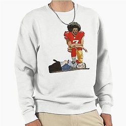 Black Lives Matter Colin Kaepernick Kneeling on the face of a Cop Justice for George Floyd Pullover Sweatshirt