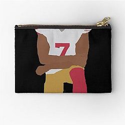 Colin Kaepernick Minimalist Kneeling Black Rights Zipper Pouch