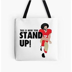 Colin Kaepernick Stand Up All Over Print Tote Bag