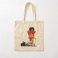 Black Lives Matter Colin Kaepernick Kneeling on the face of the Cop Justice for George Floyd Cotton Tote Bag