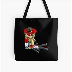 Colin Kaepernick Kneels Donald Trump Shirt Overprint Tote Bag