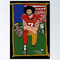 Colin Kaepernick Tribute black lives matter Poster