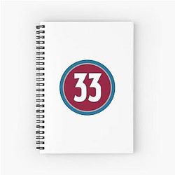 Patrick Roy Number 33 Jersey Colorado Avalanche Spiral Notebook