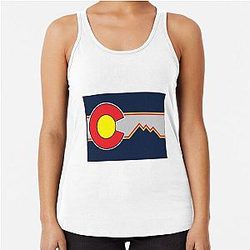 Colorado Avalanche Reverse Retro Flag Racer Tank Top