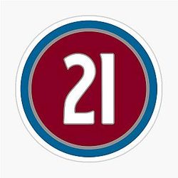 Peter Forsberg Number 21 Jersey Colorado Avalanche Sticker