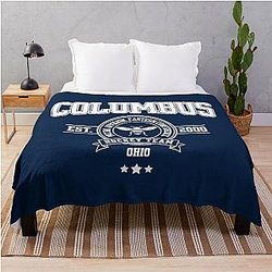 Columbus Hockey Team Design Throw Blanket