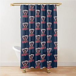 Old School Columbus Hockey Retro Shower Curtain
