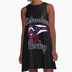 Art Columbus Blue Jackets A-Line Dress