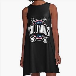 Art Columbus Blue Jackets A-Line Dress