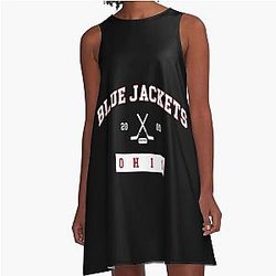 Art Columbus Blue Jackets A Line Dress