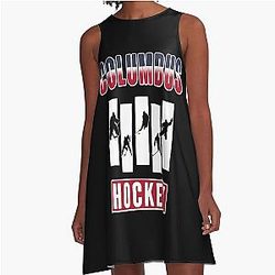 Art Columbus Blue Jackets A-Line Dress