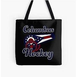Art Columbus Blue Jackets All Over Print Tote Bag
