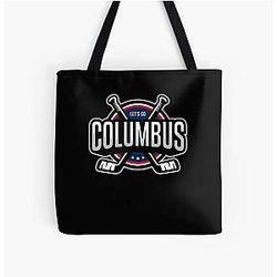 Art Columbus Blue Jackets All Over Print Tote Bag