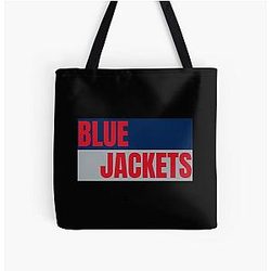 Columbus Blue Jackets Over Print Tote Bag