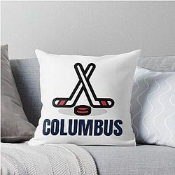 Art Columbus Blue Jackets Throw Pillow