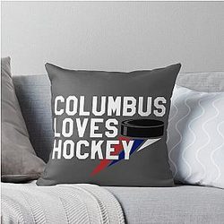 Columbus Loves Hockey Throw Pillow