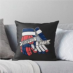 Droppin Mitts - Columbus Ice Hockey Throw Pillow
