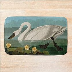 Common American Swan Birds of America Audubon Bird Lovers Gift Bath Mat