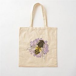 A Drone Flies Over Purple Flowers Cotton Tote Bag