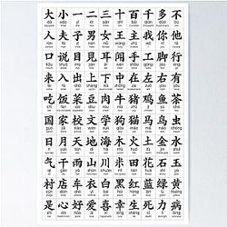 100 Most Common Chinese Characters Poster
