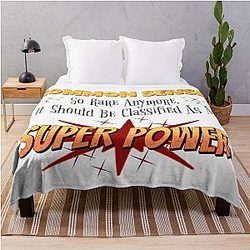 Common Sense is a Superpower Throw Blanket