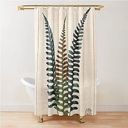 Antique plant illustration Polypode Shower Curtain