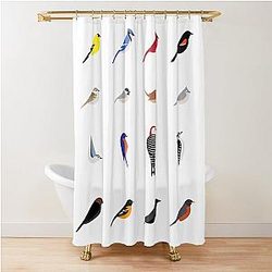 Common Backyard Birds of North America Shower Curtain